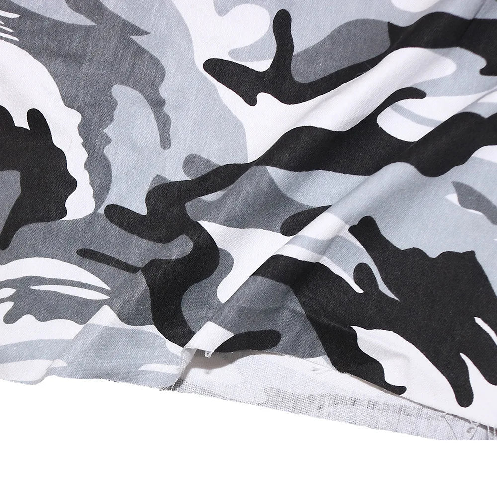 Camouflage Print Pocket Lapel Long Sleeve Short Jacket