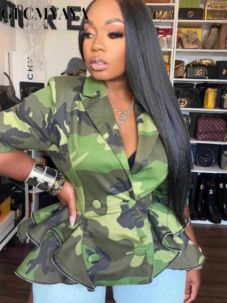 Camouflage Ruffles Jacket