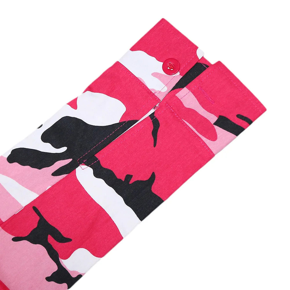 Camouflage Print Pocket Lapel Long Sleeve Short Jacket