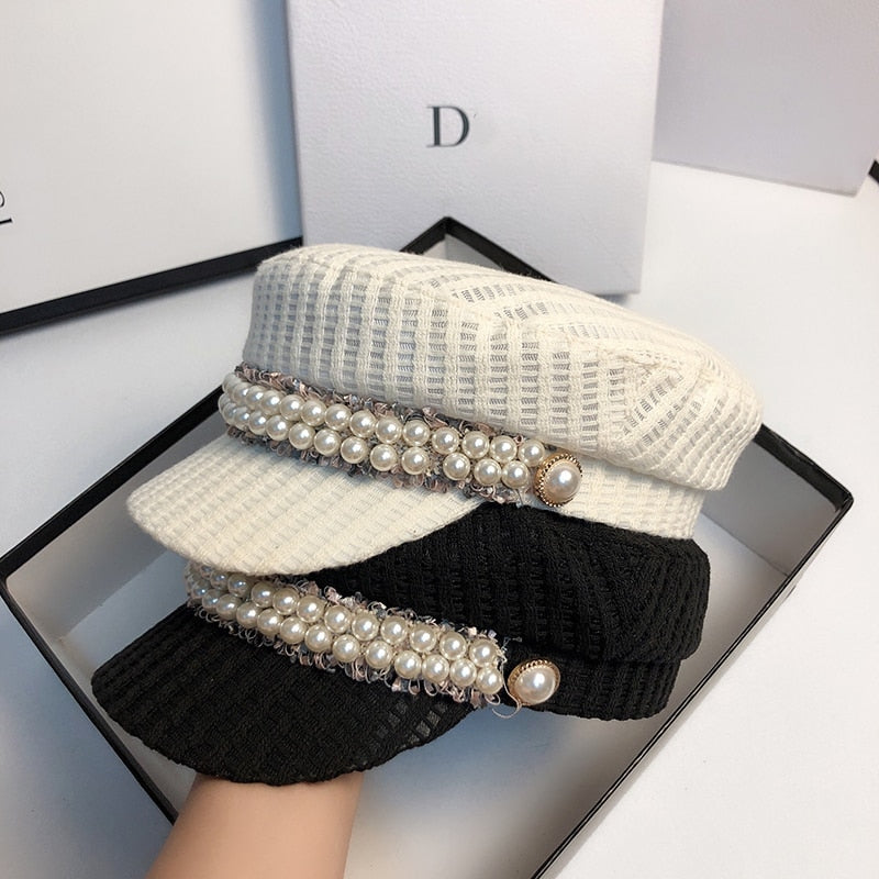 High Fashion Beaded Military Hat