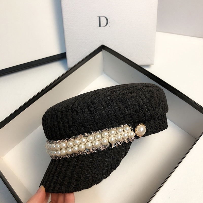 High Fashion Beaded Military Hat