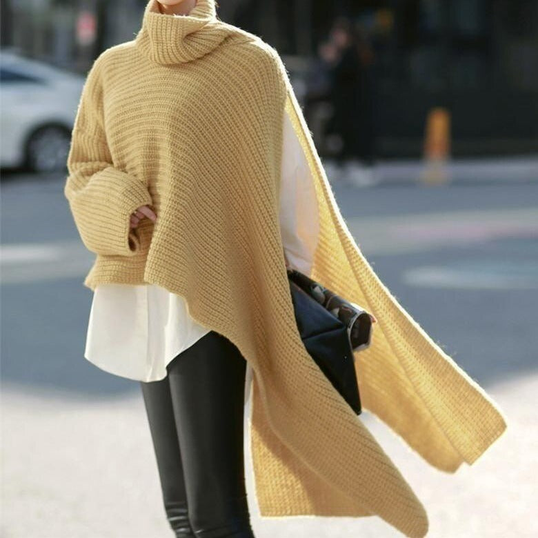 "SlingShot" One Sleeve Turtleneck Pullover