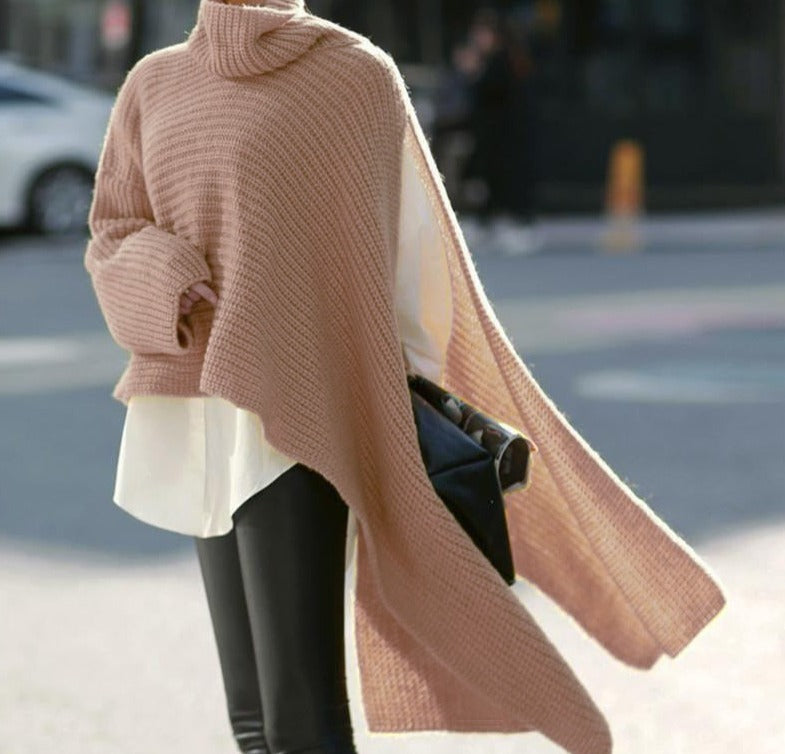 "SlingShot" One Sleeve Turtleneck Pullover