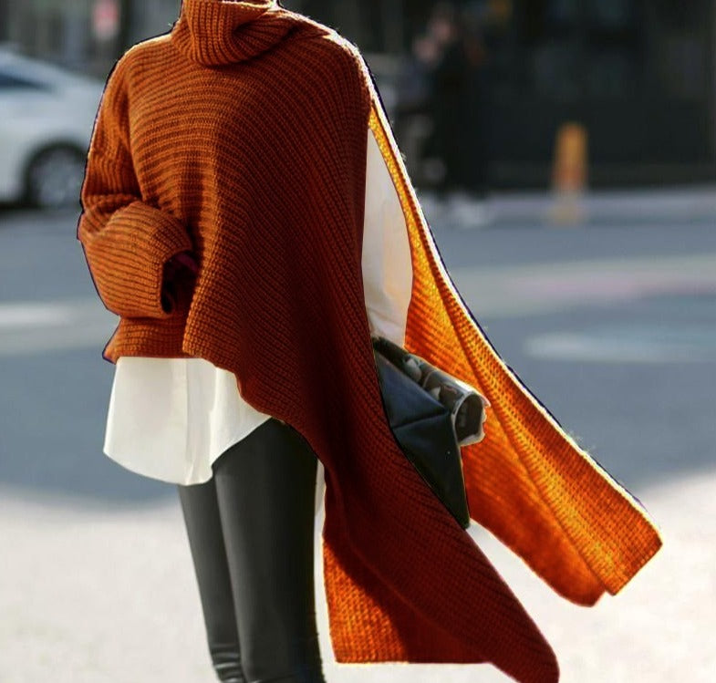 "SlingShot" One Sleeve Turtleneck Pullover