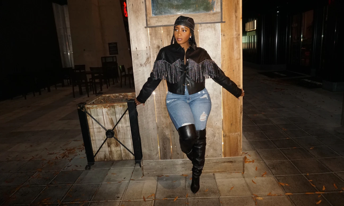 Loose Tassel  Faux Leather Jacket