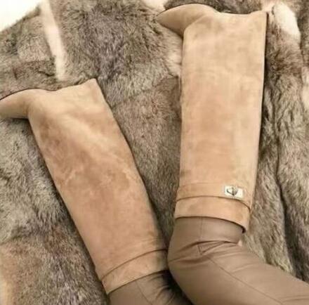 Shark Lock Knee High Boots