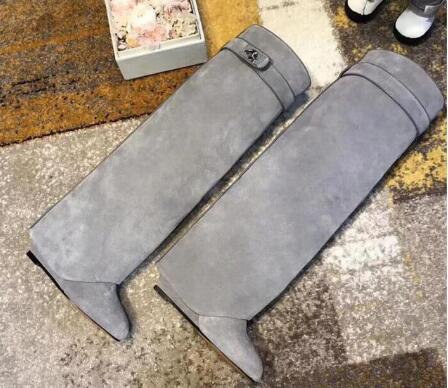 Shark Lock Knee High Boots