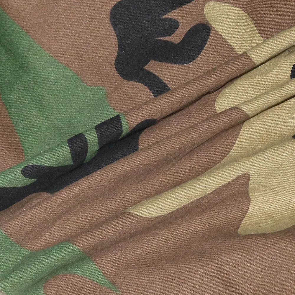 Camouflage Print Pocket Lapel Long Sleeve Short Jacket