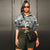 Camouflage Print Pocket Lapel Long Sleeve Short Jacket