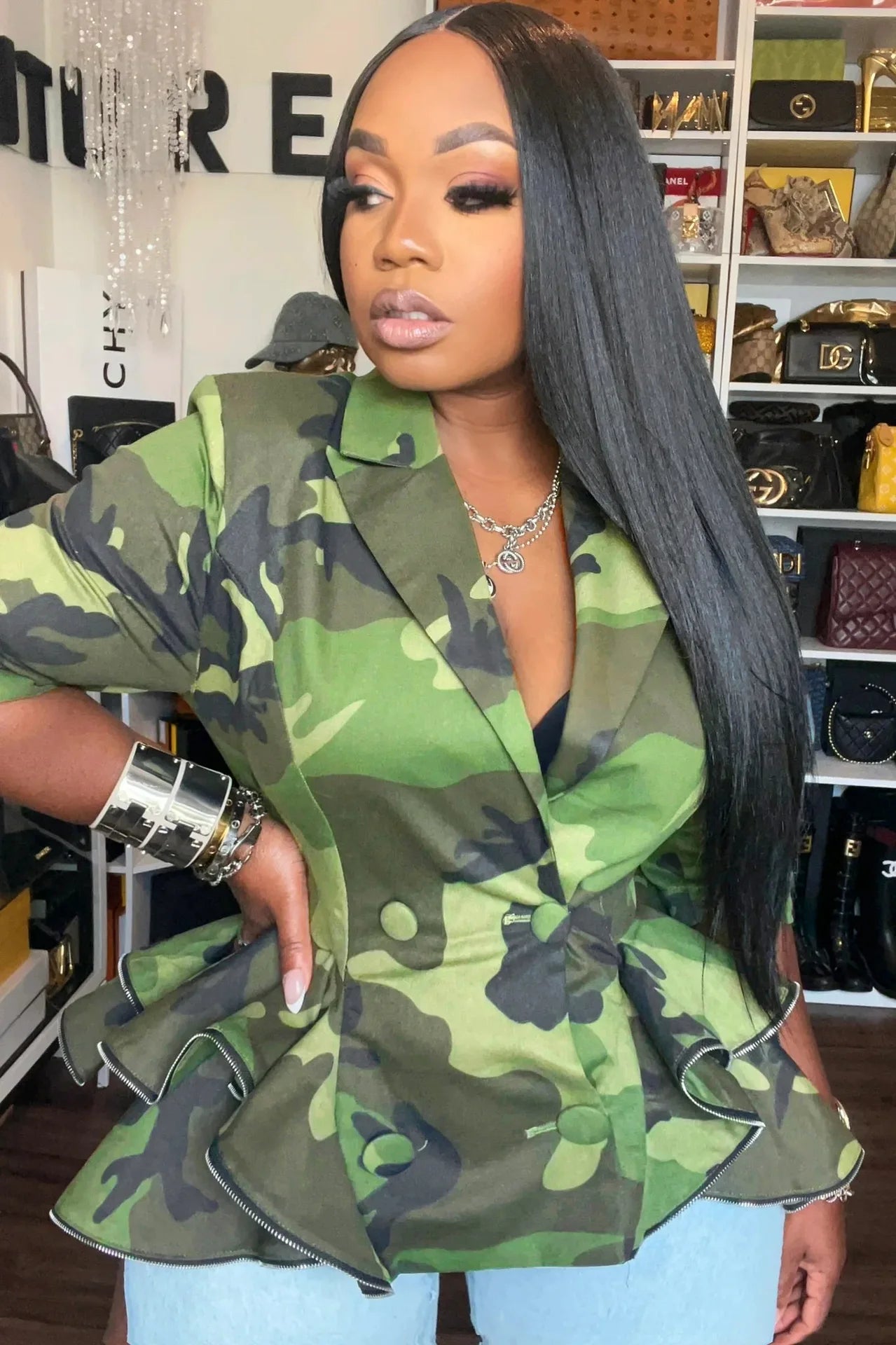 Camouflage Ruffles Jacket