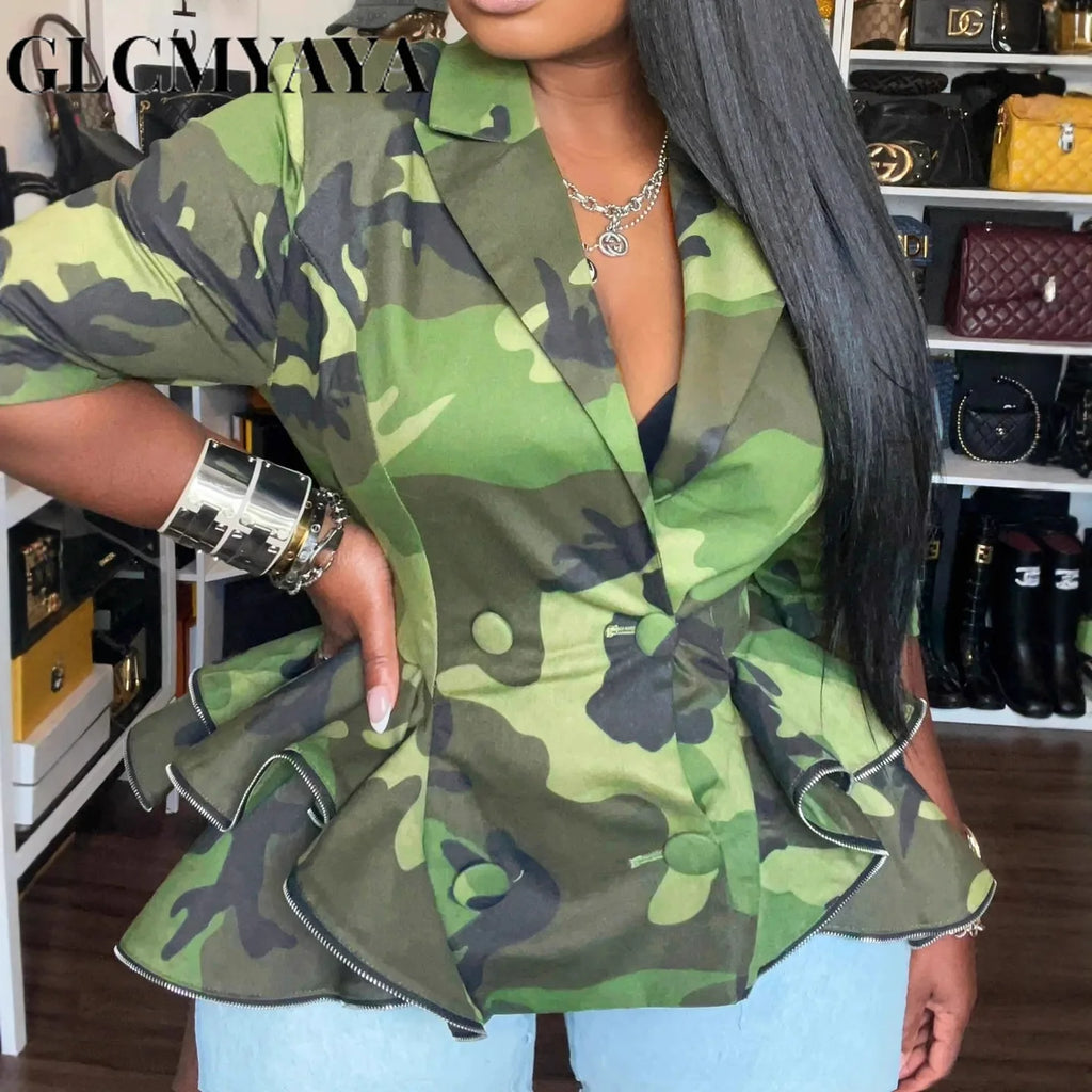 Camouflage Ruffles Jacket