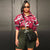 Camouflage Print Pocket Lapel Long Sleeve Short Jacket