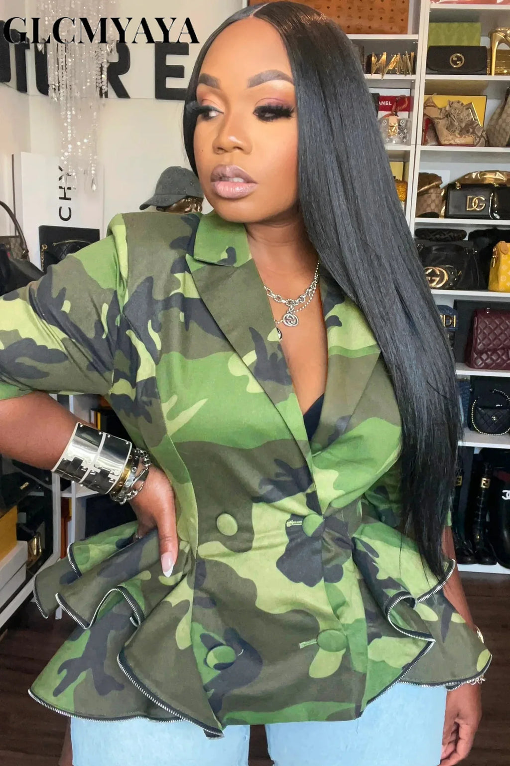 Camouflage Ruffles Jacket