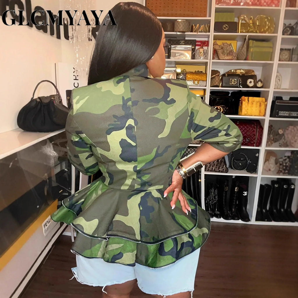 Camouflage Ruffles Jacket
