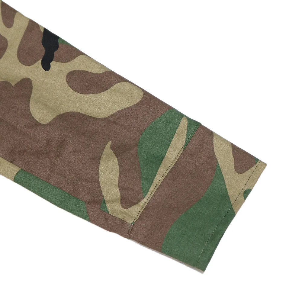 Camouflage Print Pocket Lapel Long Sleeve Short Jacket