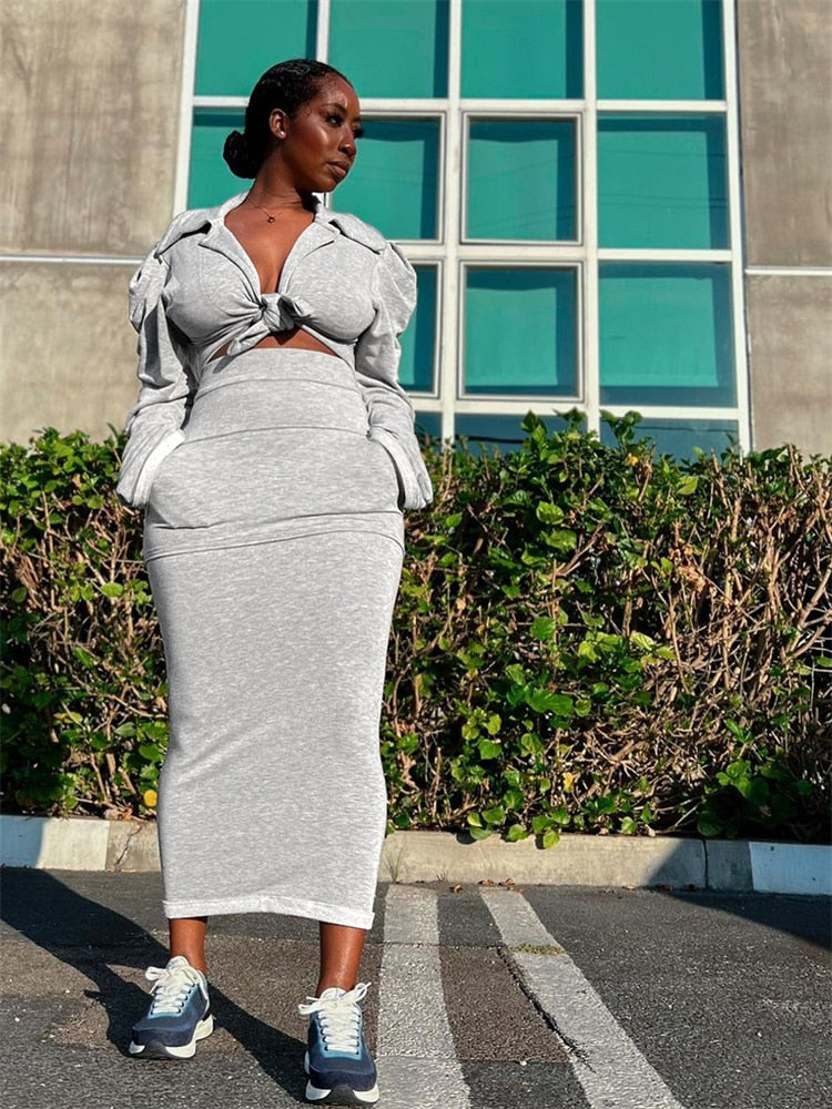 Ms. Gray Two Piece Set