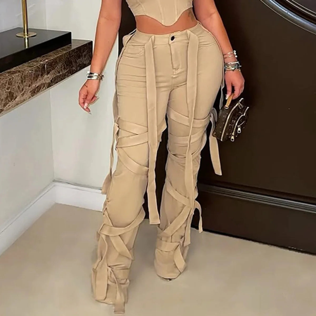 Tie Me Up - Ribbon Long Pants
