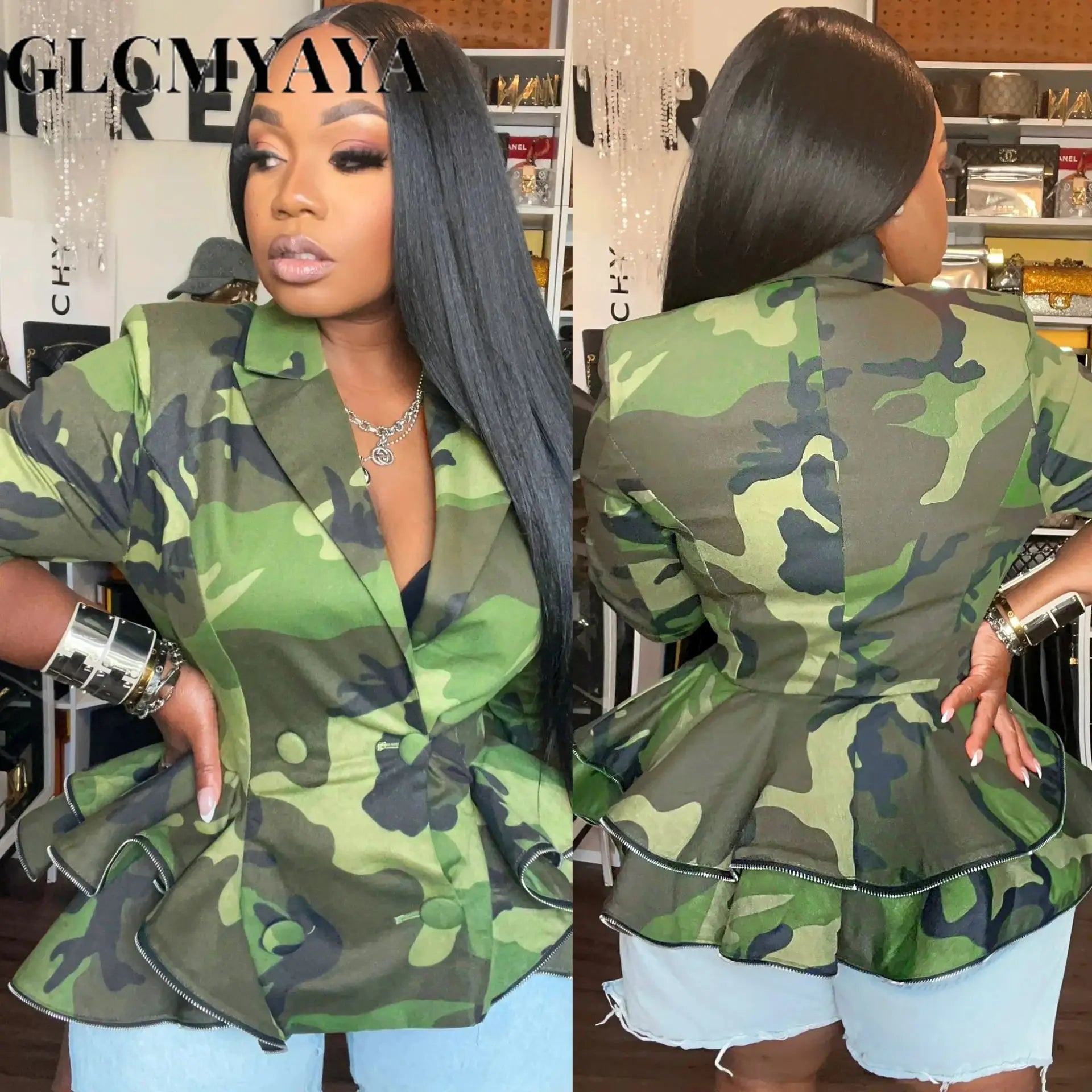 Camouflage Ruffles Jacket