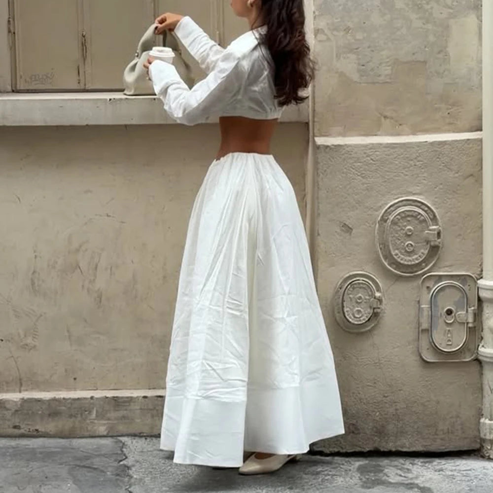 Swing Low - White Spliced Folds Two Piece Set