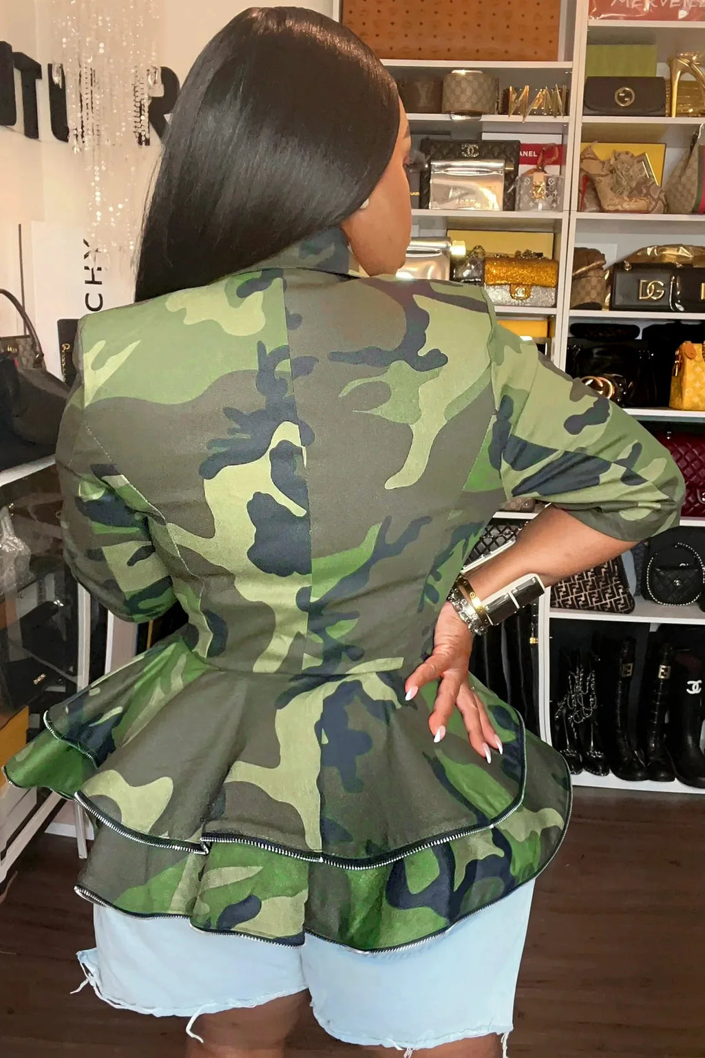 Camouflage Ruffles Jacket