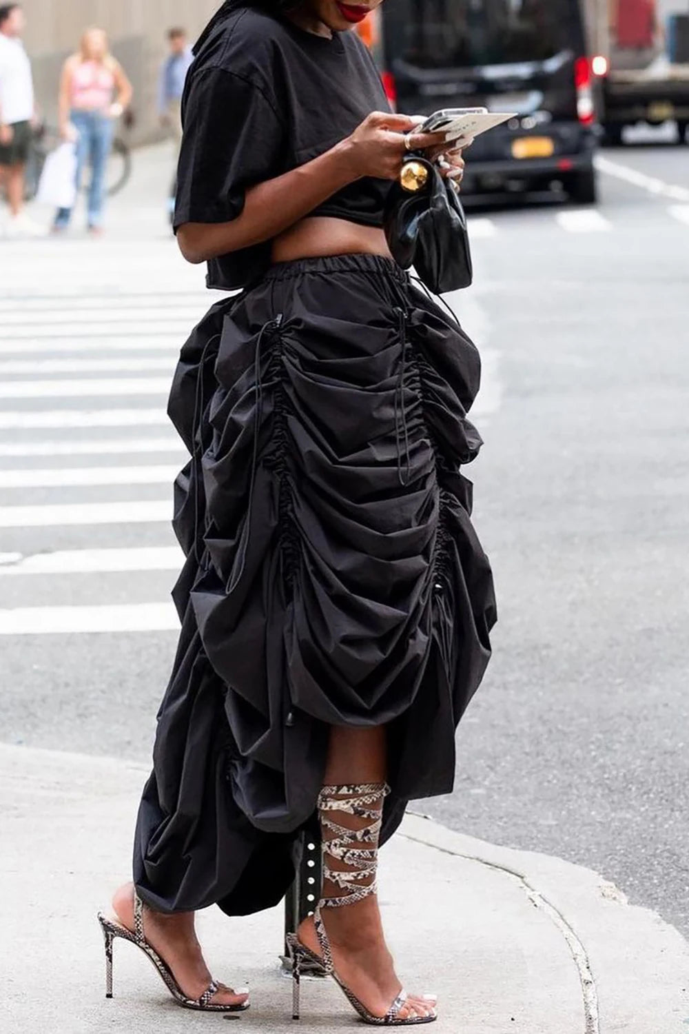 2 PAC- Two Piece Drawstring High Waist Skirt