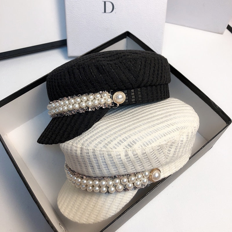 High Fashion Beaded Military Hat