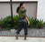 Camouflage Puffer Sleeve Top