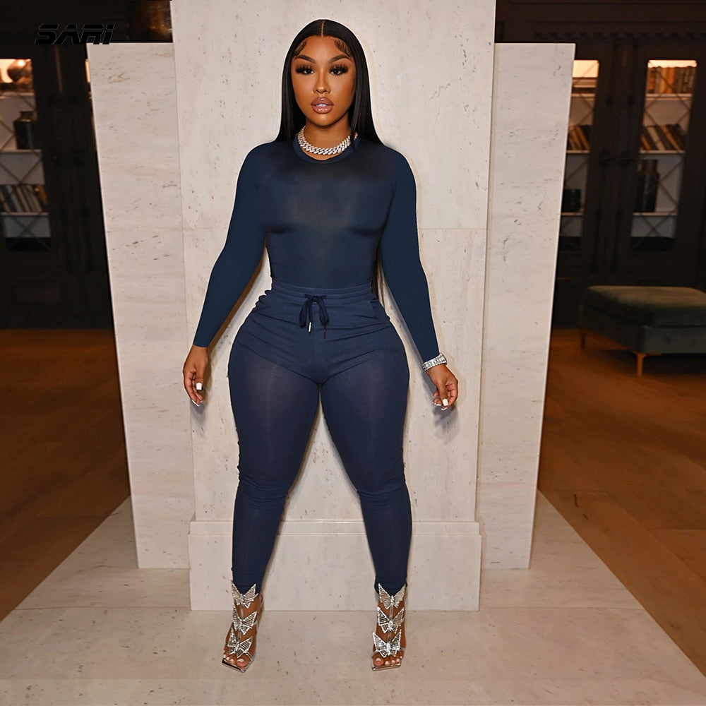 "Simone" Two Piece Sets Bodycon Tracksuit