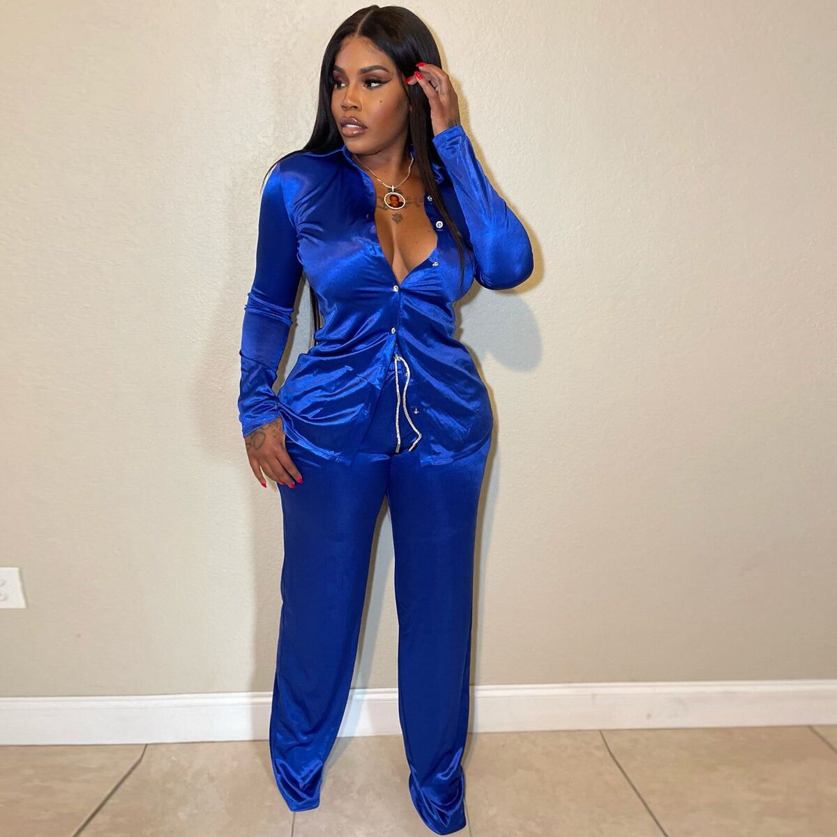 "Gloria" Satin 2 Piece Drawstring Set