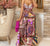 Sexy Print Criss Cross Backless Wide Leg Suit