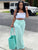 Vertical Striped Wide Leg Pants