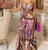 Sexy Print Criss Cross Backless Wide Leg Suit