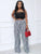 Vertical Striped Wide Leg Pants