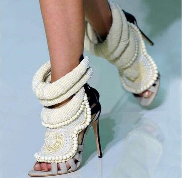 Pearl & Beads Female High Heel Sandles