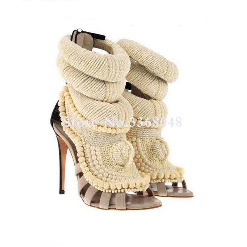 Pearl & Beads Female High Heel Sandles