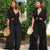 Tie Up Wide Leg Pants Set (Plus Size)