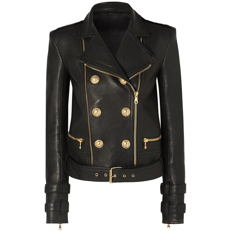 Faux Leather Motorcycle Biker Jacket