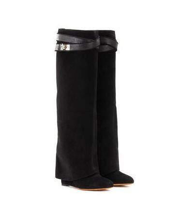 Shark Lock Knee High Boots